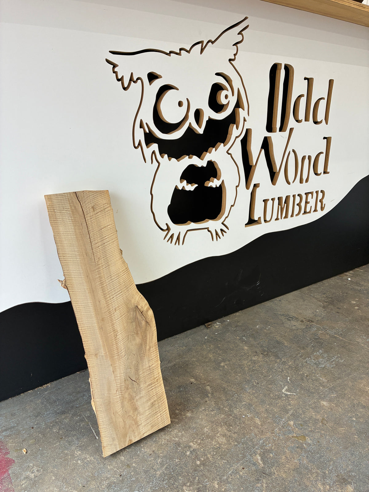 Highly Figured Florida Crepe Myrtle Live Edge Board – 23" x 7" x 1¾"